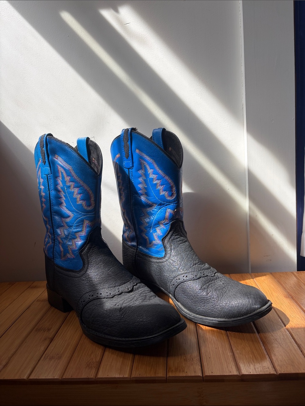 Black and Blue Western Cowboy Boots